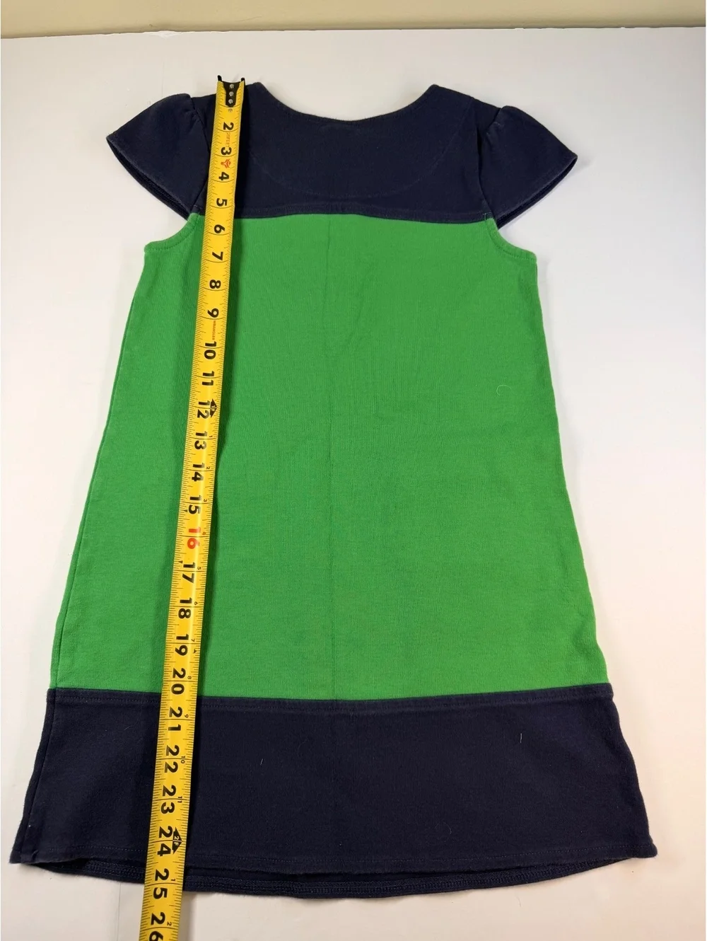 Gymboree Girls Size 7 Navy Green Colorblock Dress Brightest in Class
